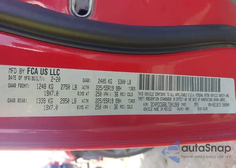 2020 Dodge Journey Crossroad from USA, damaged, VIN 3C4PDCGB6LT201209